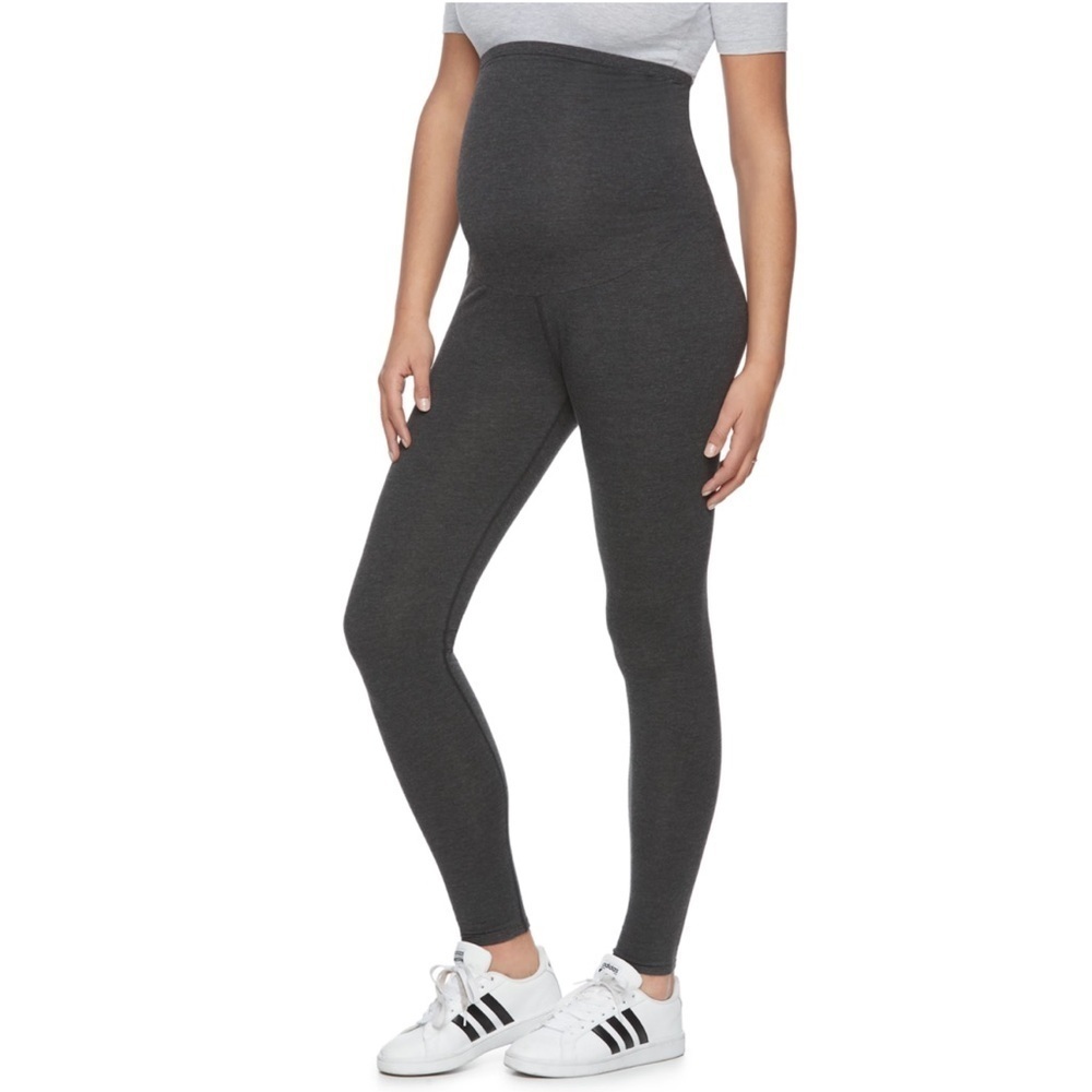 NWT a:glow Full Panel Maternity Leggings Grey 1X